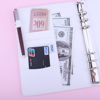 Organisateur personnel personnalisé à feuilles mobiles Planificateur de budget Classeur magnétique blanc A5/A6 Carnet de notes rechargeable à 6 anneaux Couverture de planificateur Filofax