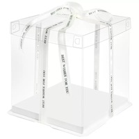 Boîte à gâteau entièrement transparente pour emballage de gâteaux d'anniversaire de 4, 6, 8 et 10 pouces