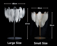 Lumière LED de luxe acrylique plume fer support décor Table pièce maîtresse pour les événements de mariage avec télécommande