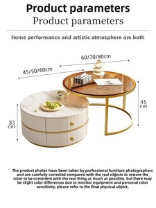 Tavolini da caffè di lusso da <span class=keywords><strong>salotto</strong></span> rotondo tavoli da <span class=keywords><strong>salotto</strong></span> in marmo <span class=keywords><strong>nero</strong></span> moderni tavolini da caffè in marmo di lusso - Product Image 6