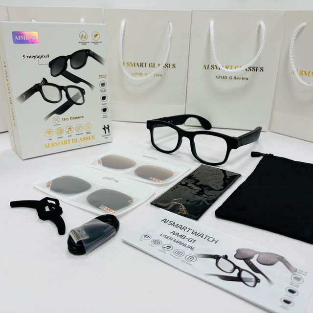 AIMB-G1 Smart Sunglasses Outdoor Sports Headset Call Recording Video AI Voice Translation Smart Glasses With Camera