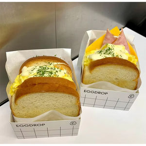 Caja de Papel Kraft Desechable Personalizada para Alimentos, para Llevar, para Sándwiches, Hamburguesas, Huevos, Tostadas y Pan - Product Image 1