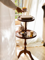 Table console sur pied double couche style rétro, mobilier de salon de style ancien, idéale pour café et salon de thé