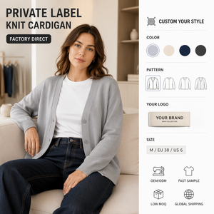 Cardigan en maille fine à <span class=keywords><strong>col</strong></span> en <span class=keywords><strong>V</strong></span> pour <span class=keywords><strong>femme</strong></span>, vente en gros, faible MOQ, échantillon rapide, logo personnalisé, léger, boutonné, <span class=keywords><strong>prix</strong></span> d'usine - Product Image 1
