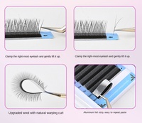 Vente en gros de cheveux synthétiques fabriqués à la machine tissage de mailles en forme de Y 2D0.05mm 0.07mm B/C/DCurl Extensions de cils naturels longs et doux