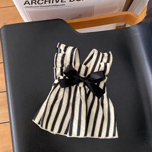 Vestido a Rayas con Lazo para Perros y Gatos, Estilo Casual de Verano, <span class=keywords><strong>Ropa</strong></span> para Perros Pequeños como Bichón, Pomerania, Teddy y Yorkshire - Product Image 5