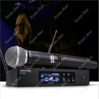 Systèmes de microphone Lavalier sans fil portables Uhf Fullset QLXD4 B58 Beta58a pour église