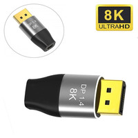 Adaptateur Mini DP 1.4 vers DisplayPort 8K, adaptateur DP mâle vers Mini DP femelle en aluminium, connecteur de conversion HD 60Hz 4K 144HZ pour ordinateur