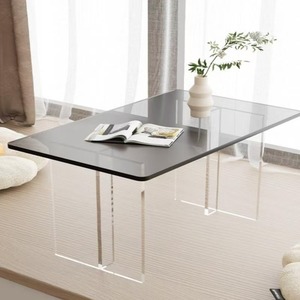 Mesa de Centro Minimalista de Acrílico Colorido, Mesa Transparente para Ventanal con Esquinas Redondeadas para Sala de Estar - Product Image 2