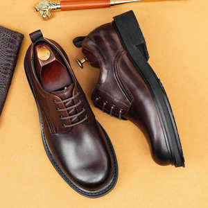 รองเท้าหนังแท้สีดำแบบ Monk Strap สำหรับผู้ชาย หัวเหลี่ยม ปิดด้วยหัวเข็มขัด พื้นยาง เหมาะสำหรับใส่ทำงานทุกฤดู ขายส่ง - Product Image 2