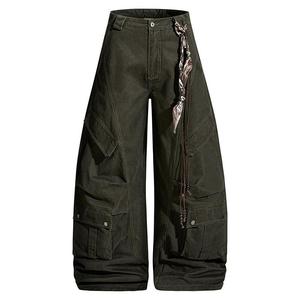 Pantalones Vaqueros Cargo Vintage de Pierna Ancha con Decoración de Cadena Metálica para Streetwear - Product Image 2