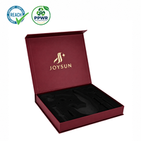 Boîte cadeau magnétique de luxe personnalisée avec logo en feuille d'or, style livre bordeaux, en carton rigide avec insert en EVA pour ensemble Gua Sha