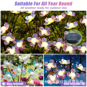 Solar Garden <b>Light</b> Butterfly Decor <b>LED</b> Solar Powered Outdoor Stake Lamp for Garden Yard Decoration IP65 Water Resistant - Product Image 5