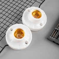 Douille de lampe E27 incassable blanche 80 mm, base plate anti-chute, vis 4A, luminaire en plastique