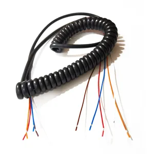 PUR/PU/PVC螺旋电缆最畅销的螺旋电缆，弹簧电缆，2芯螺旋盘绕电缆