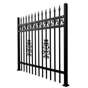 Euro Style Garden Ornamental Black Dekorative Metall Schmiedeeisen Palisade Zaun