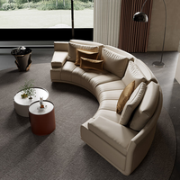 Modernes Halb-U-förmiges PU-Leder Ecksofa für Innenräume, geeignet für Zuhause und Hotels, Stilvolles Wohnzimmermöbel für Villen und Hochwertige Wohnräume