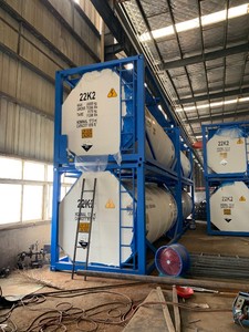 Tanque de ácido sulfúrico (<span class=keywords><strong>H2SO4</strong></span>) certificado por la ONU 20/30/40ft Tamaños 17,5-42m3 Capacidad Equipo de almacenamiento de químicos - Product Image 6