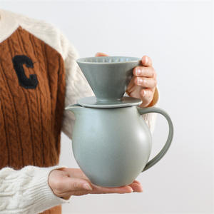 Carafe à café en céramique écologique grande capacité, design rétro, idéale pour les filtres à café goutte à goutte – Meilleure vente - Product Image 3