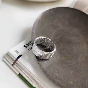S925 Sterling Silver Wide Irregular Wavy Foil <b>Open</b> <b>Ring</b> For Index Finger Unisex Fashion Jewelry Gift - Product Image 2