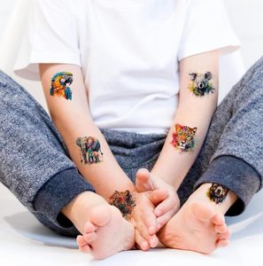 CHARLENT <span class=keywords><strong>Aquarelle</strong></span> écologique Safari Animal Tatouages temporaires pour les fêtes d'enfants-74 feuilles Application corporelle Durable 3-5 semaines - Product Image 3