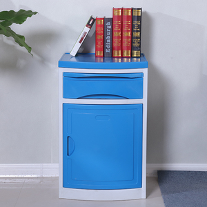 Table de chevet d'hôpital en plastique ABS bleu, table de lit en acier et bois pour le confort du patient, mobilier hospitalier - Product Image 5