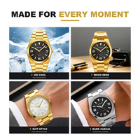 Montre analogique à quartz pour homme SKMEI 2761, boîtier en alliage de zinc de 39,8 mm, bracelet en acier inoxydable, résistance à l'eau 30 m, montre-bracelet de luxe pour affaires