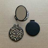 Miroir de maquillage rond en plastique personnalisé avec logo, miroir de poche personnalisé pour cadeau promotionnel