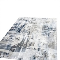 Abstrakter Muster-Teppich Moderner Wohnzimmer-Bodenteppich Neutraler Grau-Blauer Akzent-Teppich