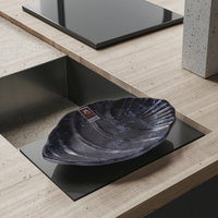 Assiettes de restaurant japonais en mélamine, noir, nouveau design, vente en gros, 9 pièces