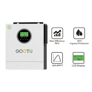 GOOTU 1KW Solar Wechsel richter 24V DC bis 220-230VAC Off-Grid-Wechsel richter mit 80A MPPT Solar laderegler Max PV 150V Eingang