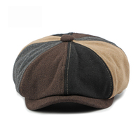 Casquette de gavroche pour hommes et femmes à 8 panneaux en laine mélangée Automne Hiver Classique Vintage Gatsby Lvy Cabbie Hat Flat Beret