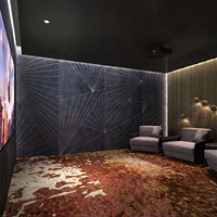 Tapis de cinéma mural en polyester jacquard tufté à poils coupés, design moderne, pour salles de cinéma et home cinéma commerciaux