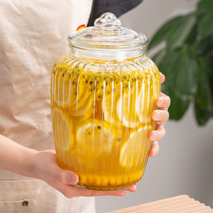 Thủy Tinh Ribble Nhà Bếp Thực Phẩm Lưu Trữ Jar Đảng Rõ Ràng Glass Kẹo Cà Phê Đậu Jar Thủy Tinh Container Với Glass Nắp - Product Image 5