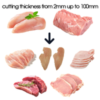 Machine à trancher la viande entièrement automatique en acier inoxydable 304 avec moteur, étanche IP67, capacité de 1200 kg/h, QPJ200H
