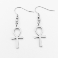 Boucles d'Oreilles Ankh Égyptiennes Pendientes De Moda Boucles d'Oreilles Croix Plaqué Or Bijoux Ankh Croix Pendentif Boucles d'Oreilles Créoles