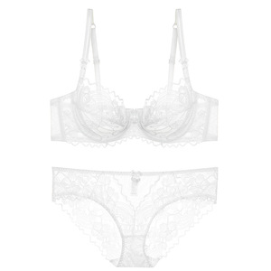 Hot Lace Mesh See Through Underwear <b>Sexy</b> 2 Pcs Ultra-thin Push up Lingerie <b>Set</b> for Women - Product Image 3