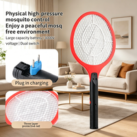 Raquette anti-moustiques électrique rechargeable haute tension, écologique et sûre, grande surface pour la maison