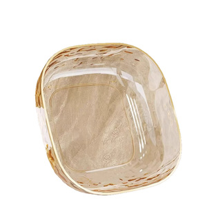 Bol à fruits au design moderne, élégant, avec bord doré, bol à <span class=keywords><strong>salade</strong></span> en PET pour collations sèches, bonbons, fruits, plat à nourriture, récipient alimentaire - Product Image 3