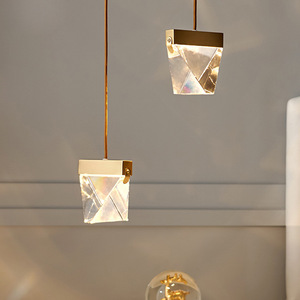 Nordic Postmodern Luxury Crystal Chandelier All-Copper Art for Bedroom Chandelier Bar Counter Shop <b>Window</b> <b>Lighting</b> Minimalist - Product Image 2