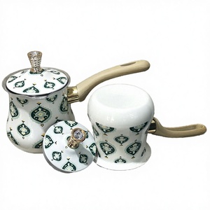 Juego de cafetera turca clásica con tapa y taza para manteca caliente, de acero inoxidable, con asa única, reutilizable, para chocolate caliente - Product Image 3