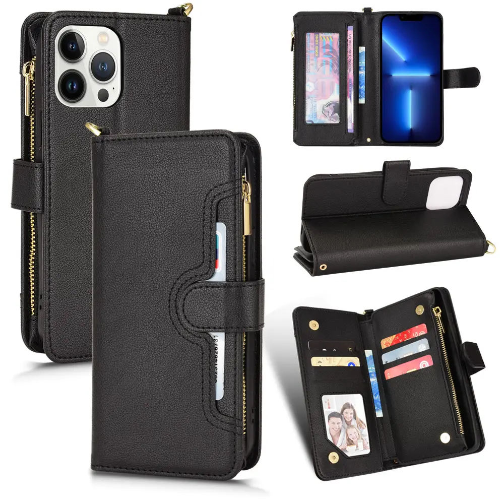 Card Set Leather Phone Case for iphone 11 12 13 Business Flip phone cover for iphone 13 pro