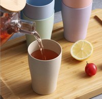 Tasse en paille de blé tasses à boire incassables et réutilisables ensemble de gobelets sains écologiques pour le jus de lait et l'eau
