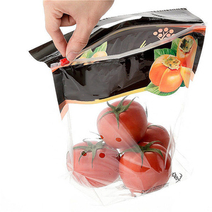 Wholesale Portable Anti Fog Zipper Keep Fresh Plastic Packing Bag For Fruits Apple Grape Banana Fruit <b>Vegetable</b> Packaging - Product Image 1