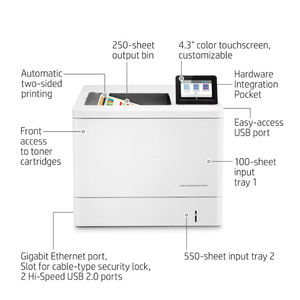 Impresora Láser a Color para Empresas Color <span class=keywords><strong>LaserJet</strong></span> <span class=keywords><strong>Enterprise</strong></span> <span class=keywords><strong>M555dn</strong></span> A4 USB - En Existencia - Product Image 5
