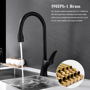 <span class=keywords><strong>Rubinetto</strong></span> da Cucina con <span class=keywords><strong>Doccetta</strong></span> Estraibile in Ottone, Miscelatore Girevole per Lavello con Doppia Modalità, Nero - Product Image 4