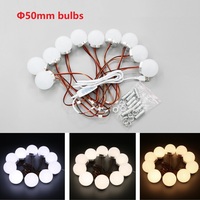 NOUVEAU Miroir de Maquillage LED 50mm avec Lampe, Alimentation USB, Contrôle par Interrupteur, 3 Modes de Couleur, Intensité Réglable, Ensemble de 10/12/14 Ampoules