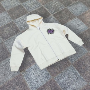 Sudadera con Capucha Vintage para Hombre, 100% Algodón, con Cierre, Transpirable, de Tela de Rizo, Estampada, Corte Holgado, para Otoño - Product Image 2