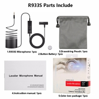 Microphone Lavalier Professionnel à Condensateur R933S, Filaire, Métallique, 3,5 mm, Anti-bruit, Omnidirectionnel, Léger
