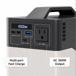 สถานีไฟฟ้าพกพา 1000Wh พร้อมแบตเตอรี่ลิเธียมไอรอนฟอสเฟต LiFePO4 ขนาด 200W 300W มีสินค้าพร้อมส่ง - Product Image 3